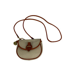 Dooney & Bourke Cream and Brown Saddle Crossbody Bag